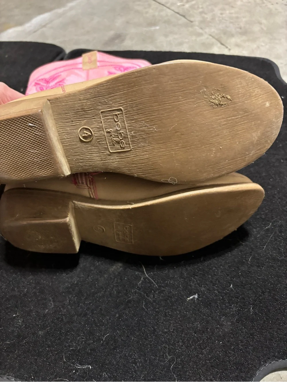 bebe Kids Pink and Tan Embroidered Western Moto Boots